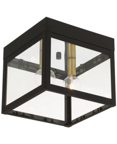 Livex Nyack 2-light Flush Mount In Bronze