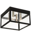Shop Livex Nyack 4-light Flush Mount In Black