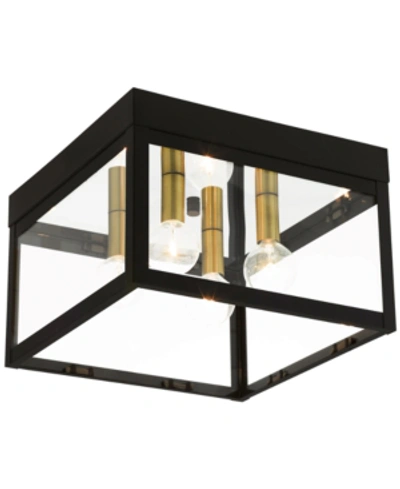 Livex Nyack 4-light Flush Mount In Bronze