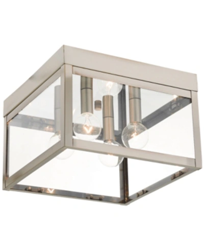 Livex Nyack 4-light Flush Mount In Brushed Nickel
