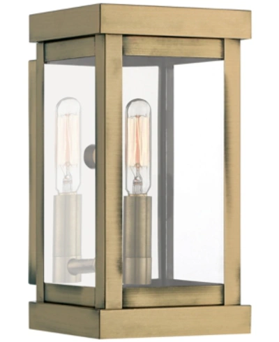 Livex Hopewell Outdoor Wall Lantern In Antique Bronze