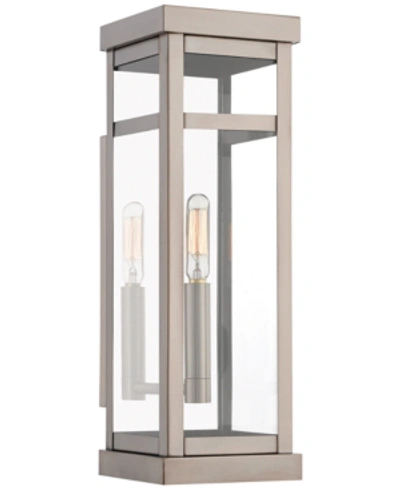 Livex Hopewell Outdoor Wall Lantern In Brushed Nickel