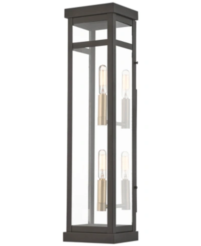 Livex Hopewell 2-light Outdoor Wall Lantern In Bronze