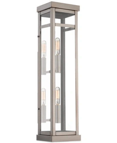 Livex Hopewell 2-light Outdoor Wall Lantern In Brushed Nickel