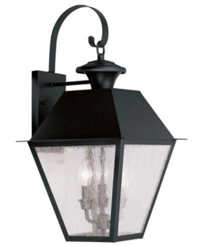 Livex Mansfield 3-light Lantern In Black