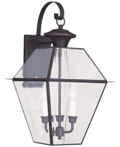 Livex Westover 3- Light Glass Sconce In Bronze