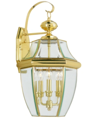 Livex Monterey 3-light Outdoor Lantern In Polished B