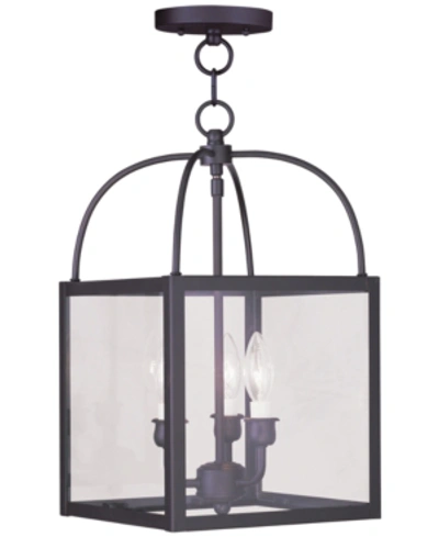 Livex Milford 3 Light Semi Flush In Dark Brown