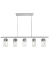 Livex Harding 5-light Linear Chandelier In Polished Chrome