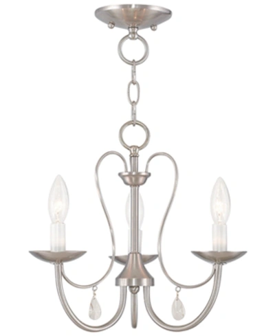 Livex Mirabella 3- Light Metal Chandelier In Brushed Nickel