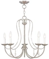 Livex Mirabella 5- Light Metal Chandelier In Brushed Nickel