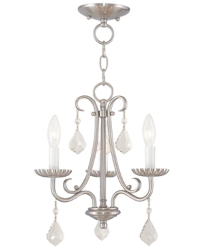 Livex Daphne 3- Light Metal Chandelier In Nickel