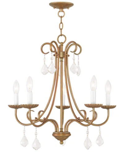 Livex Daphne 5- Light Metal Chandelier In Antique Gold