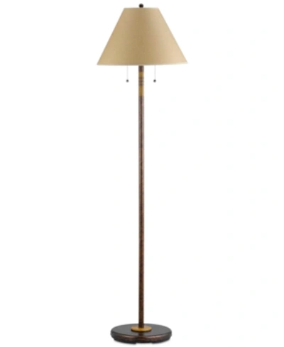 Cal Lighting 60w 2-light Soho Floor Lamp With Pull Chain Switch In Russet