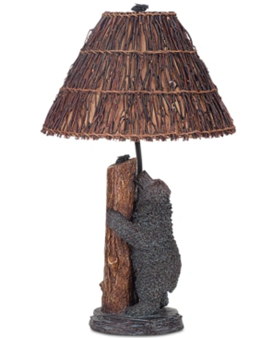 Cal Lighting Resin Bear Honey Bee Table Lamp In Antique Bronze