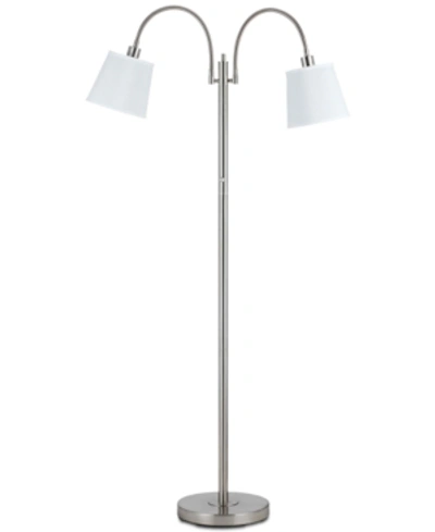 Cal Lighting Gail Gooseneck Floor Lamp In Brushed Steel