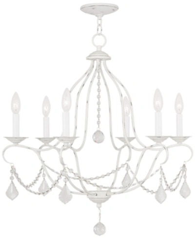 Livex Chesterfield 26" Chandelier In Antique White