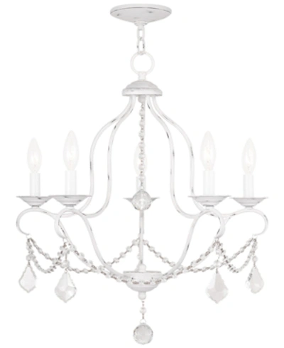 Livex Chesterfield 24" Chandelier In Antique White