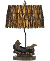 CAL LIGHTING BEAR IN CANOE RESIN TABLE LAMP