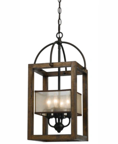 Cal Lighting 4-light Large Mission Chandelier In Wood