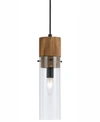 Cal Lighting Spheroid Glass Pendant In Black/wood