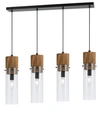 Cal Lighting 4-light Spheroid Island Pendant In Black/wood