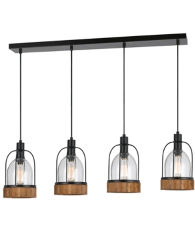 Cal Lighting 4-light Beacon Island Pendant In Black,wood