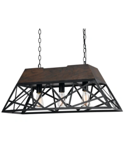 Cal Lighting 3-light Antonio Chandelier In Black,wood