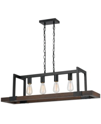 Cal Lighting 4-light Antonio Chandelier In Wood,black