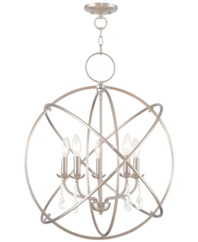 Livex Aria 5 Light 22" Pendant In Brushed Nickel