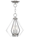 Livex Prism 2- Light Metal Mini Pendant In Chrome