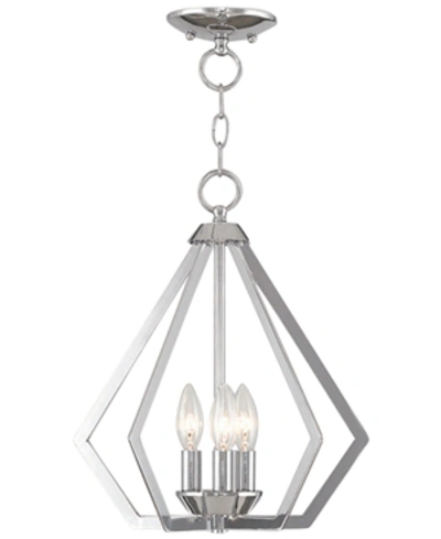 Livex Prism 3- Light Metal 14'' Pendant In Chrome