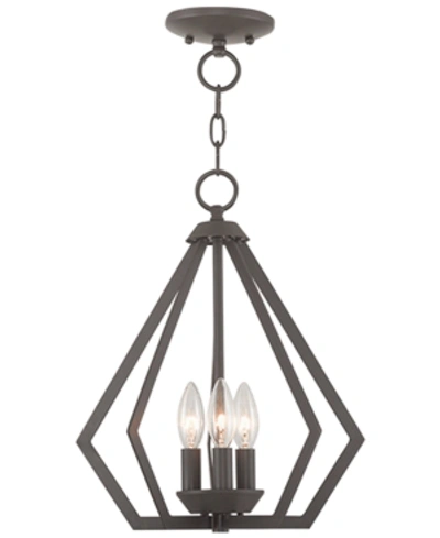 Livex Prism 3- Light Metal 14'' Pendant In Bronze