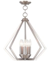 Livex Prism 5- Light Metal Pendant In Brushed Nickel