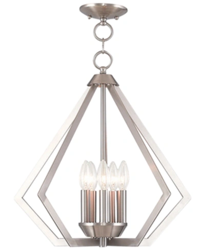 Livex Prism 5- Light Metal Pendant In Brushed Nickel