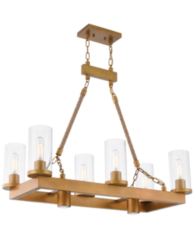 Livex Metuchen 8-light Linear Chandelier In Aged Gold