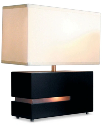 Nova Lighting Zen Reclining Wood Table Lamp In Dark Brown
