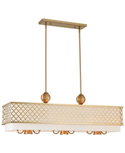 Livex Arabesque 6-light Linear Chandelier In Soft Gold