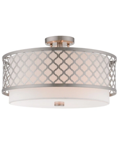 Livex Arabesque 3-light Semi Flush In Brushed Nickel