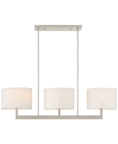 Livex Hayworth 3-light Linear Chandelier In Brushed Nickel