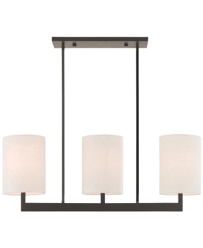 Livex Hayworth 3-light Linear Chandelier In Bronze