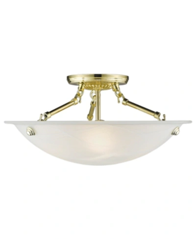 Livex Oasis Semi Flush Mount In Polished B