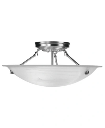 Livex Oasis Semi Flush Mount In Brushed Ni