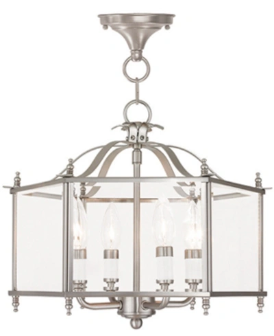 Livex Livingston 4-light Semi Flush In Brushed Ni