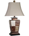 Stylecraft Austin Patchwork Table Lamp In Brown