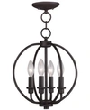 Livex Milania 4- Light Metal Pendant In Bronze
