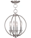 Livex Milania 4-light Flushmount In Silver