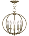 Livex Milania 5- Light Metal Pendant In Antique Bronze