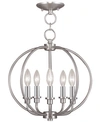 Livex Milania 5- Light Metal Pendant In Brushed Nickel