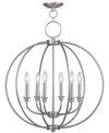 Livex Milania 6- Light Metal Chandelier In Brushed Nickel